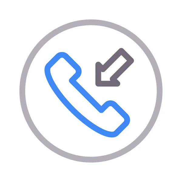 Telefon Vektor Farbe Linie Symbol — Stockvektor