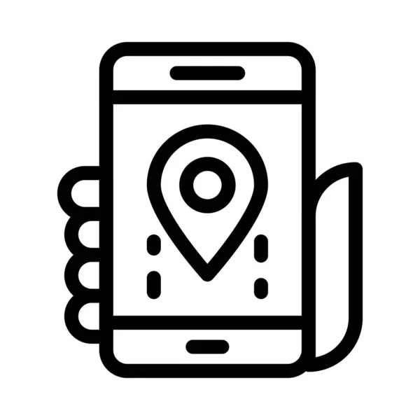 Vector Gps Icono Línea Delgada — Archivo Imágenes Vectoriales