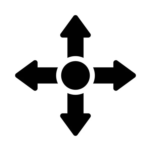 Richting Vector Hiëroglief Plat Pictogram — Stockvector