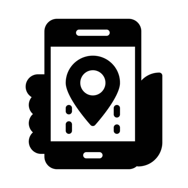 Gps Vector Glifo Icono Plano — Vector de stock