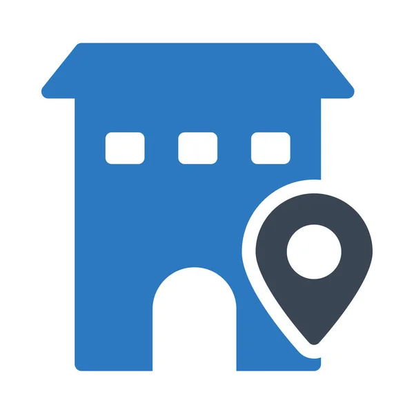 Locatie Vector Glyph Kleur Pictogram — Stockvector