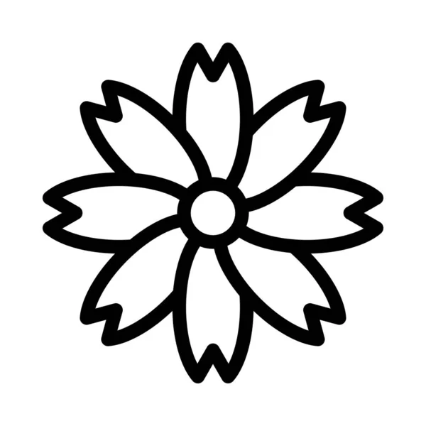 Blüte Vektor Dünne Linie Symbol — Stockvektor