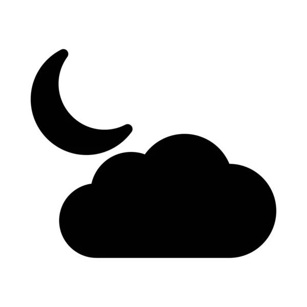 Moon Vector Glyph Flat Icon — Stock Vector