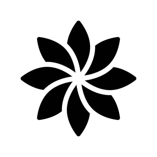 Bloom Vector Glyph Flaches Symbol — Stockvektor