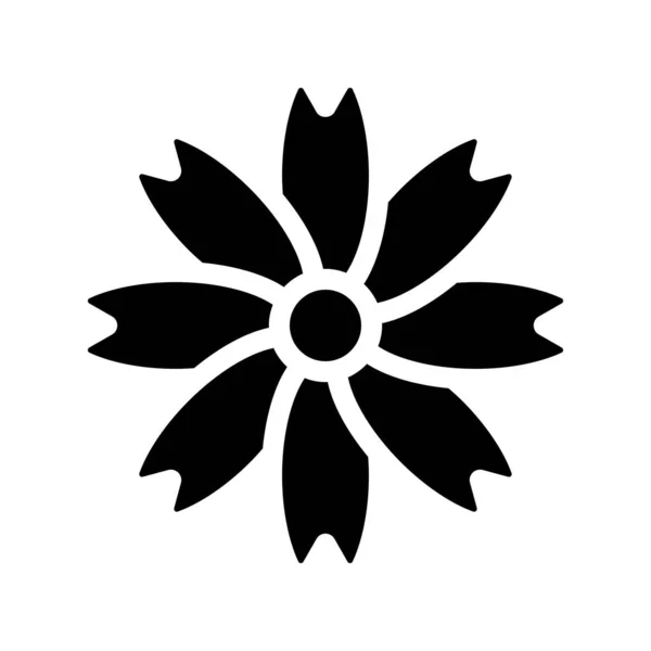 Bloom Vector Glyph Flaches Symbol — Stockvektor
