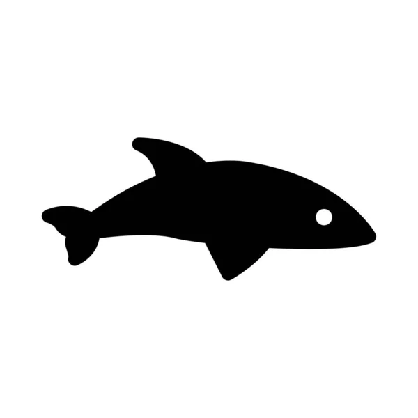 Whale Vector Glyph Flat Icon — Stock Vector