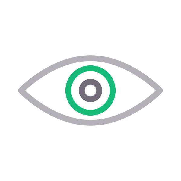 Augenvektor Farbe Linie Symbol — Stockvektor