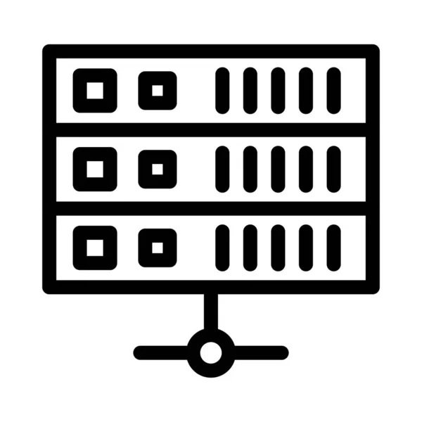 Base Datos Vector Delgada Línea Icono — Archivo Imágenes Vectoriales
