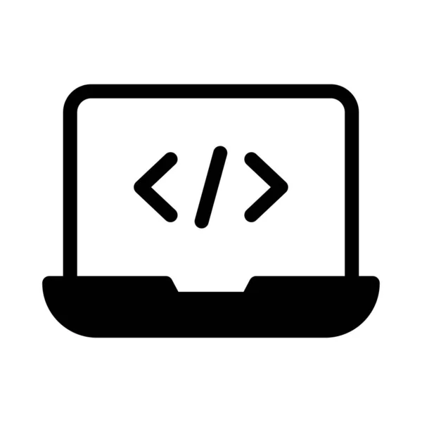 Programming Vector Glyph Flat Icon — Stock Vector