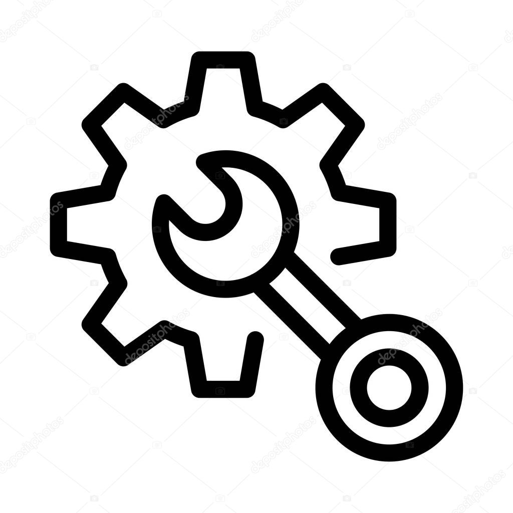 gear vector thin line icon