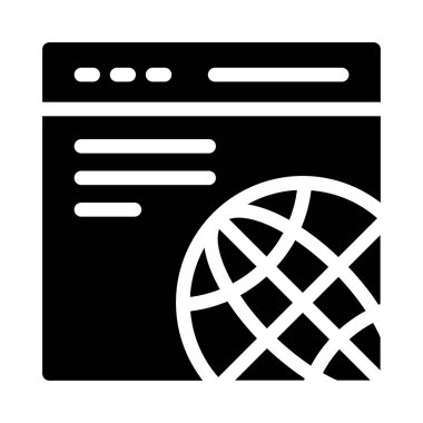 tarayıcı vektörü glyph düz simgesi