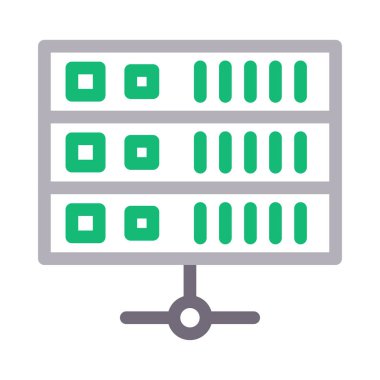 veritabanı vektör renk çizgisi simgesi 