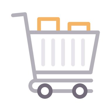 alışveriş vektörü renk çizgisi simgesi 