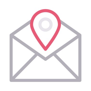 harita vektör renk çizgisi simgesi 