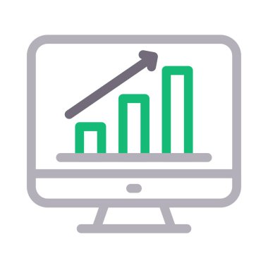 istatistik vektör renk çizgisi simgesi 