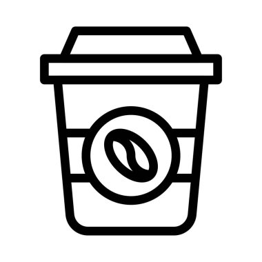 kağıt bardak vektör renk çizgisi simgesi 