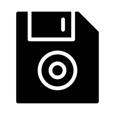 diskette vektör glifini düz simge 