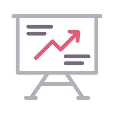 sunum vektörü renk çizgisi simgesi 