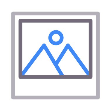 fotoğraf vektörü renk çizgisi simgesi 