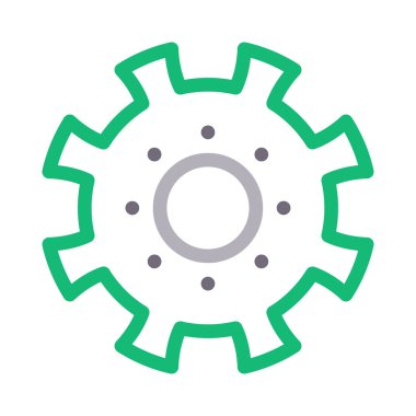 dişli vektör renk çizgisi simgesi 