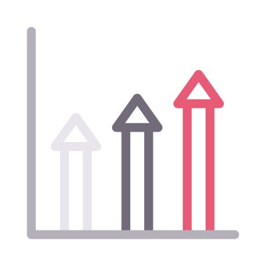 büyüme vektörü renk çizgisi simgesi 