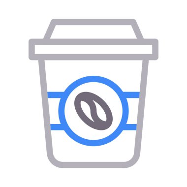 kağıt bardak vektör renk çizgisi simgesi 