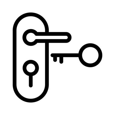 vektör ince çizgi simgesini kilitle 