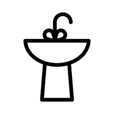 Musluk vektörü ince çizgi simgesi 