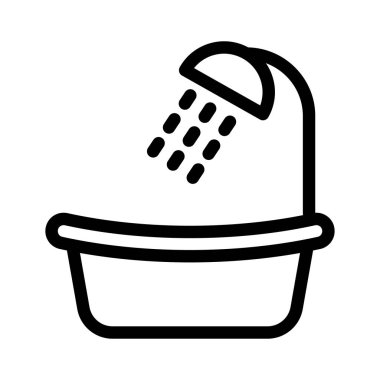 banyo vektörü ince çizgi simgesi 