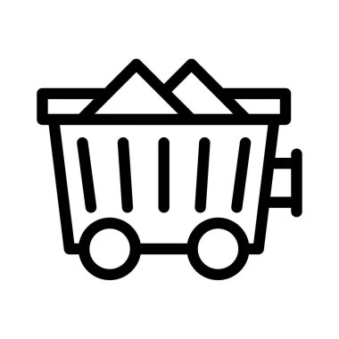 kömür vektörü ince çizgi simgesi 