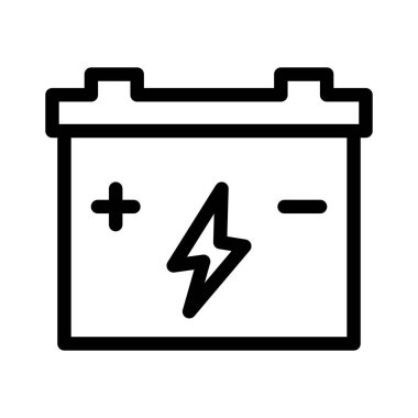 akümülatör vektör ince çizgi simgesi 