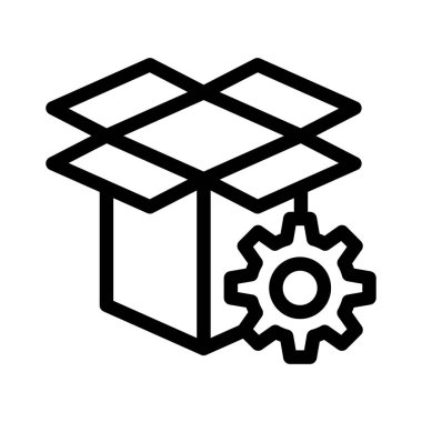 kutu vektörü ince çizgi simgesi 