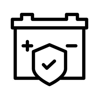 akümülatör vektör ince çizgi simgesi 