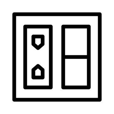 soket vektörü ince çizgi simgesi 