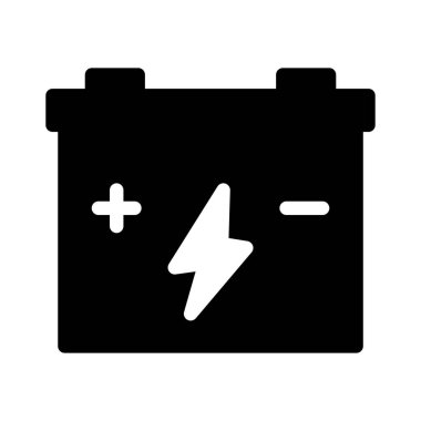 akümülatör vektör glyph düz simgesi 