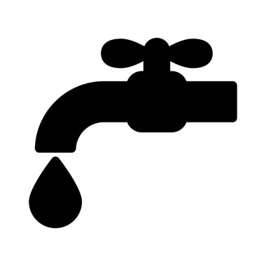 Musluk vektörü kabartması düz simge 