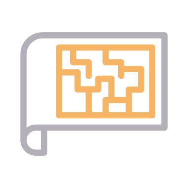 mimari vektör renk çizgisi simgesi 