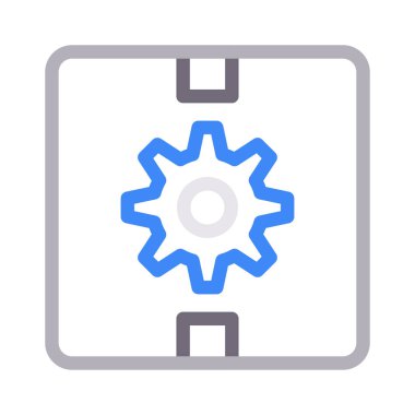 dişli vektör renk çizgisi simgesi 