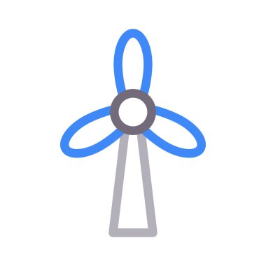 Yel değirmeni vektör renk çizgisi simgesi 