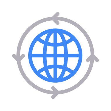 dünya vektör renk çizgisi simgesi 