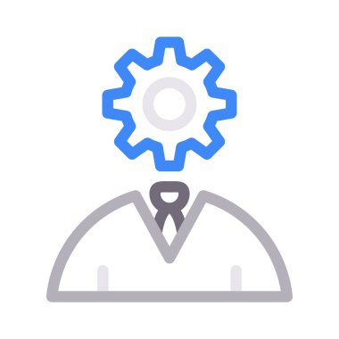 dişli vektör renk çizgisi simgesi 