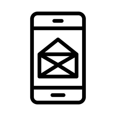 Gelen kutusu vektörü ince çizgi simgesi 