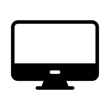 TV vektörü glyph düz simgesi 