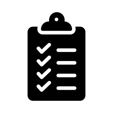 Kontrol listesi vektör düz simgesi 