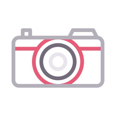 kamera vektörü renk çizgisi simgesi 