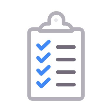 Kontrol listesi vektör renk çizgisi simgesi 