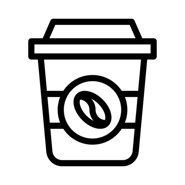 Paper Cup Vector Color Line Icon — ストックベクタ