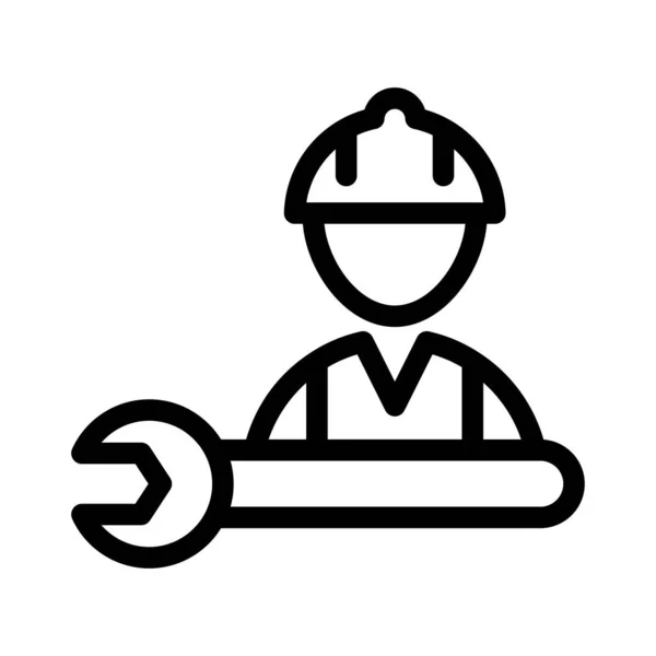 Worker Vector Thin Line Icon — Stock Vector