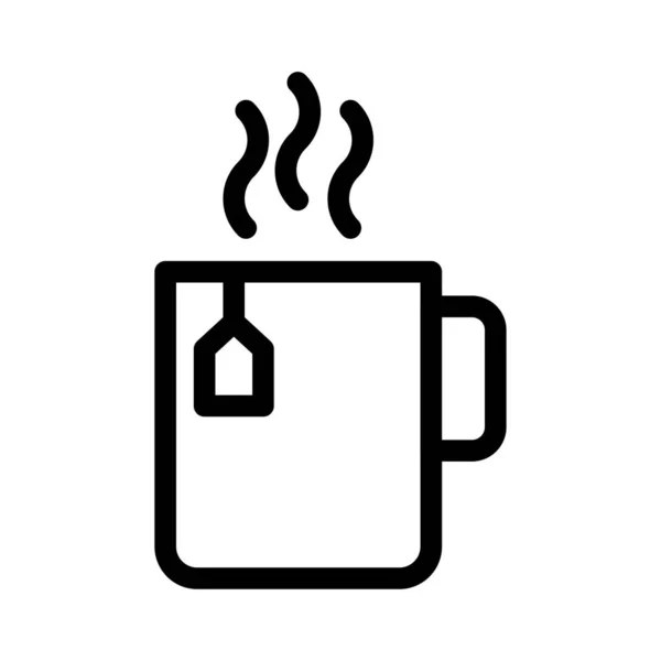 Kaffee Vektor Dünne Linie Symbol — Stockvektor