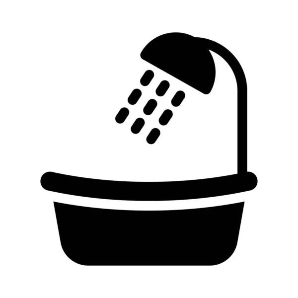 Bath Vector Glyph Flat Icon — Stock Vector